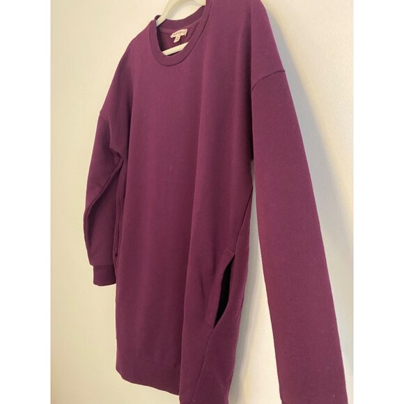 Zenana Outfitters Longline Purple Sweatshirt With Pockets Size S/M - Picture 4 of 6